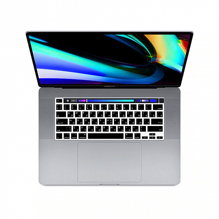 Накладка на клавиатуру защитная для Apple MacBook Pro 16 Touch Bar A2141 USA (русские буквы) черная