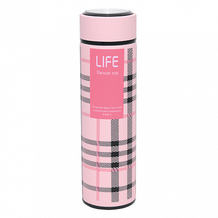 Термос (термобутылка) с ситечком для заварки Life 500 мл розовый