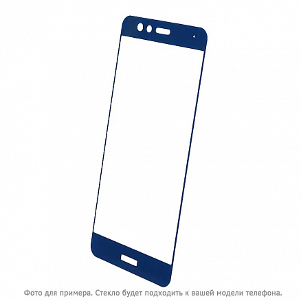 Защитное стекло для Huawei P10 Lite на весь экран противоударное синее