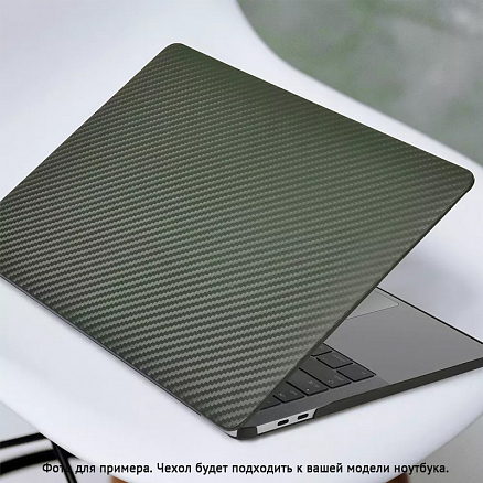 Чехол для Apple MacBook Pro 13 Touch Bar A1706, A1989, A2159, A2251, A2289, A2338, Pro 13 A1708 пластиковый тонкий WiWU iKavlar зеленый