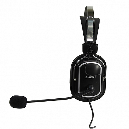 Наушники A4Tech HS-50 полноразмерные с микрофоном игровые черные
