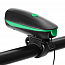Велофара с электронным звонком 1 диод Cree T6 250 лм аккумуляторная HJ-7588 черно-зеленая
