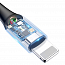 Кабель USB - Lightning для зарядки iPhone 1 м 2.4A с автоотключением плетеный Baseus C-shaped синий
