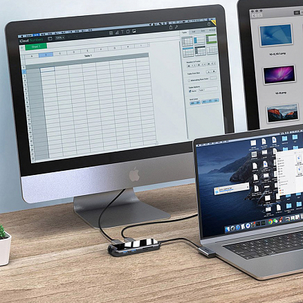 Хаб (разветвитель) Dual Type-C 8-в-1 (PD) для MacBook Pro Baseus Multifunctional черный