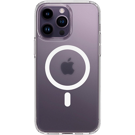 Чехол для iPhone 14 Pro гибридный Spigen Ultra Hybrid MagSafe прозрачно-белый матовый