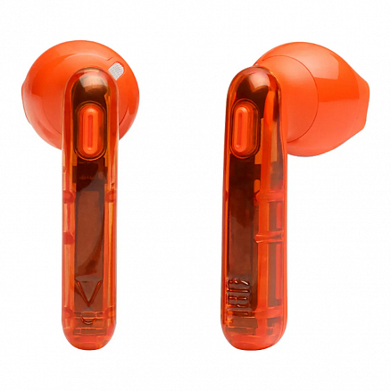 Наушники TWS беспроводные JBL Tune 225 вкладыши с микрофоном прозрачно-оранжевые