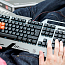 Клавиатура A4Tech Bloody B418 USB механическая с подсветкой влагозащитная игровая серая