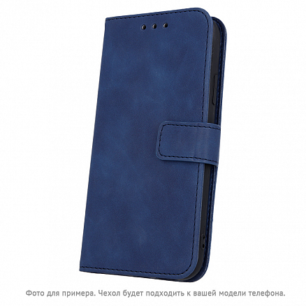 Чехол для Samsung Galaxy A22 кожаный - книжка GreenGo Smart Velvet синий
