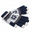 Перчатки трикотажные для емкостных дисплеев Greengo (Польша) N-05 узор снежинки темно-синие
