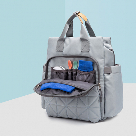 Рюкзак (сумка) Ankommling LD27 для мамы с отделением для бутылочек серый