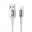 Кабель USB - Lightning для зарядки iPhone 1 м 2А плетеный Baseus Shining серебристый