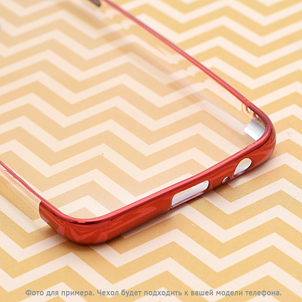 Чехол для iPhone 5, 5S, SE гелевый GreenGo Plating Soft прозрачно-красный