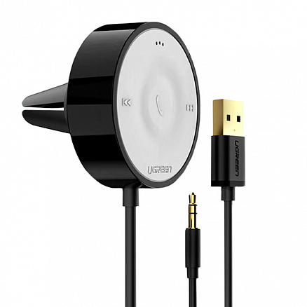 Bluetooth аудио адаптер (ресивер) 3,5 мм в USB порт Ugreen MM125 с громкой связью черно-серый