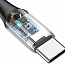 Кабель Type-C - USB 2.0 для зарядки 1 м 3А плетеный Baseus X-Type (быстрая зарядка QC 3.0) черный