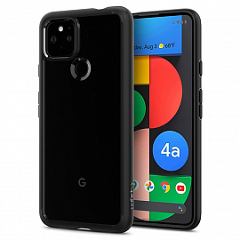Чехол для Google Pixel 4a 5G гибридный Spigen Ultra Hybrid прозрачно-черный матовый