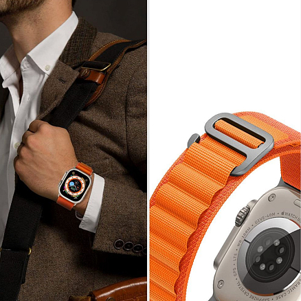 Ремешок-браслет для Apple Watch 4, 5, 6, 7, 8, SE 38, 40 и 41 мм текстильный Tech-Protect Nylon Pro оранжевый