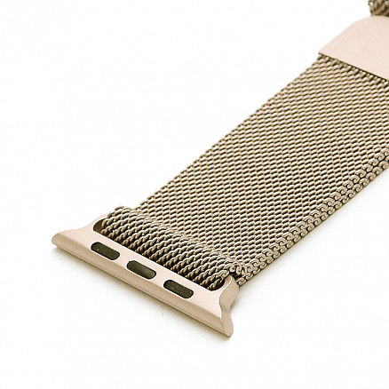 Ремешок-браслет для Apple Watch 38 и 40 мм миланское плетение Nova-02 золотистый