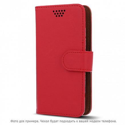 Чехол для телефона от 4.5 до 5 дюймов универсальный кожаный - книжка GreenGo Smart Rotating красный