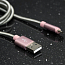 Кабель USB - MicroUSB для зарядки 1 м 2A Rock Space Metal Spring розовое золото
