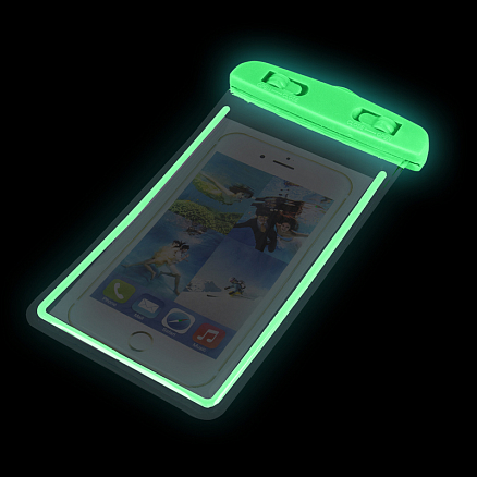 Водонепроницаемый чехол для телефонов 4.8-5.8 дюйма GreenGo Glow размер 10х17,5 см зеленый