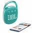 Портативная колонка JBL Clip 4 с защитой от воды бирюзовая