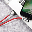 Кабель USB - Lightning для зарядки iPhone 1 м 2.4А плетеный с угловым штекером Baseus Sharp-bird красный