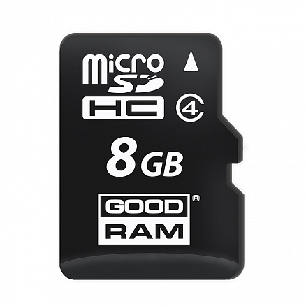 Карта памяти GOODRAM MicroSDHC 8Gb Class 4 с адаптером SD