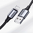 Кабель USB - Lightning для зарядки iPhone 2 м 2.4А MFi плетеный Ugreen US199 черный