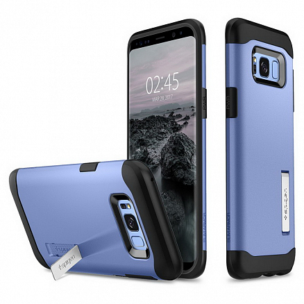 Чехол для Samsung Galaxy S8 G950F гибридный тонкий Spigen SGP Slim Armor черно-голубой