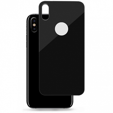 Защитное стекло для iPhone X, XS на заднюю крышку противоударное черное