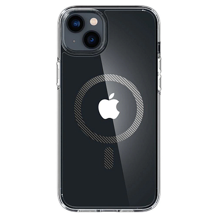 Чехол для iPhone 14 Plus гибридный Spigen Ultra Hybrid MagSafe Carbon Fiber прозрачный