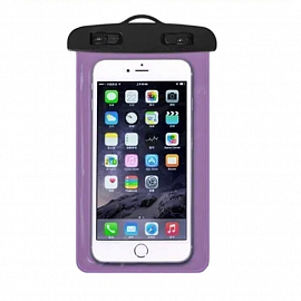 Водонепроницаемый чехол для телефона 4.8-5.8 дюйма GreenGo размер 10х17,5 см прозрачно-фиолетовый