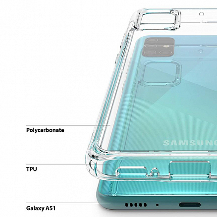 Чехол для Samsung Galaxy A51 гибридный Ringke Fusion прозрачный