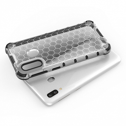 Чехол для Samsung Galaxy A40 гибридный Hurtel Honeycomb прозрачно-черный