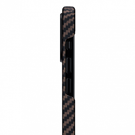 Чехол для iPhone 12 Pro Max кевларовый тонкий Pitaka MagEZ золотисто-черный
