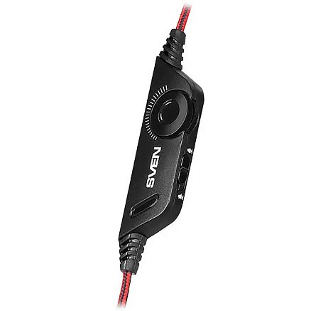 Наушники Sven AP-U880MV полноразмерные с микрофоном и подсветкой игровые черно-красные
