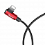 Кабель USB - Lightning для зарядки iPhone 2 м 1.5А с угловым Lightning плетеный Baseus MVP Elbow черно-красный
