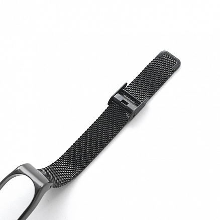 Сменный браслет для Xiaomi Mi Band 3 миланское плетение черный