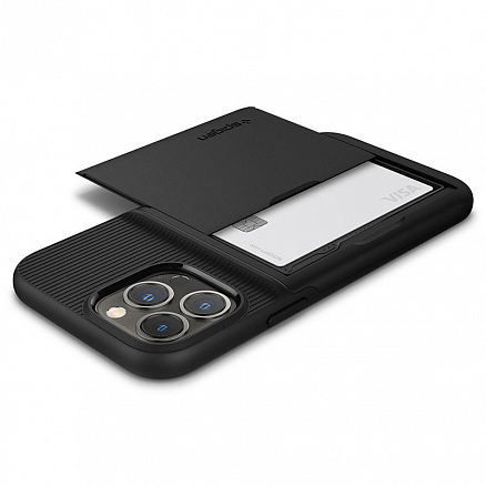 Чехол для iPhone 13 Pro Max гибридный со слотом для карты Spigen Slim Armor CS черный