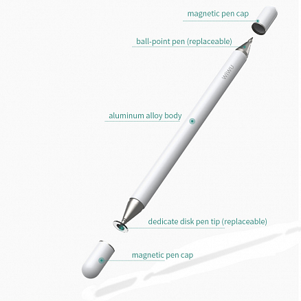 Стилус пассивный универсальный с ручкой WiWU Pencil One белый