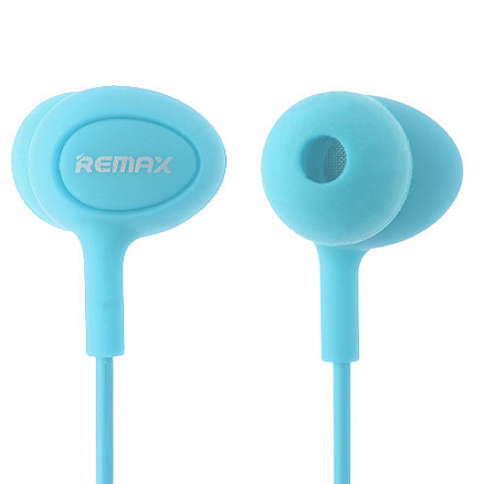 Наушники Remax RM-515 вакуумные с микрофоном голубые