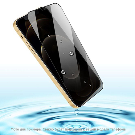 Защитное стекло для iPhone 15 Plus на весь экран противоударное Mocoll Arrow 2.5D с защитой от подглядывания черное