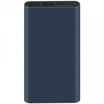 Внешний аккумулятор Xiaomi Mi Power Bank 3 PLM13ZM 10000мАч (2хUSB, ток 2.6А, быстрая зарядка QC 3.0, 18Вт) темно-синий