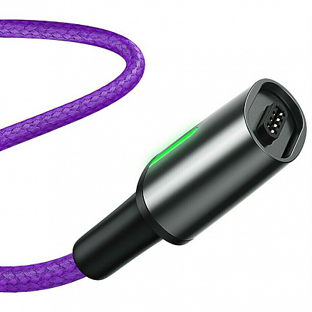 Кабель USB - Type-C для зарядки 2 м 2А магнитный плетеный Baseus Zinc фиолетовый