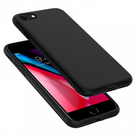 Чехол для iPhone 7, 8 гелевый ультратонкий Spigen SGP Liquid Crystal черный матовый