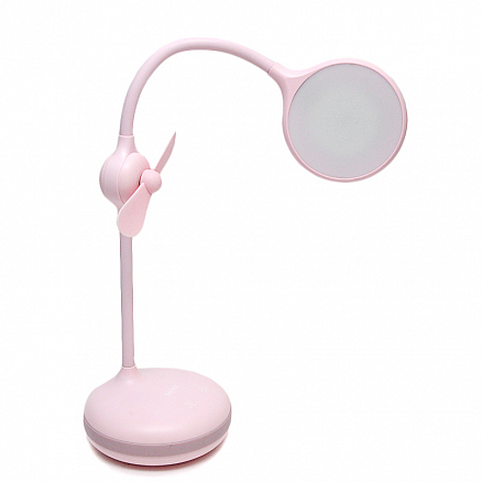 Лампа светодиодная настольная беспроводная с вентилятором Remax RT-E601 розовая