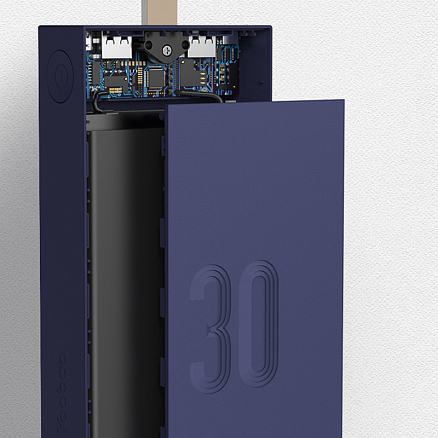 Внешний аккумулятор Yoobao 30E с фонариком 30000мАч (2хUSB, ток 2.1А) синий