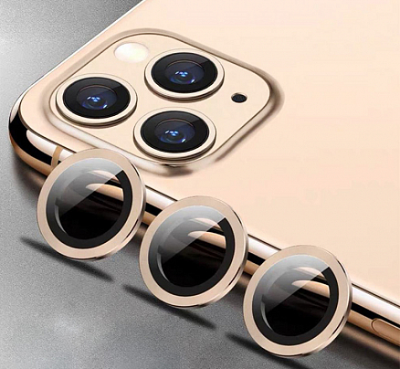 Защитное стекло на камеру для iPhone 11 Pro, 11 Pro Max Remax Creation золотистое 3 шт.