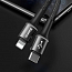 Кабель USB - Lightning для зарядки iPhone 1 м 2.4А 18W плетеный Baseus Halo (быстрая зарядка PD) черный