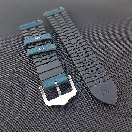 Ремешок-браслет для Samsung Galaxy Watch 46 мм, Gear S3 кожаный Nova Dull темно-синий